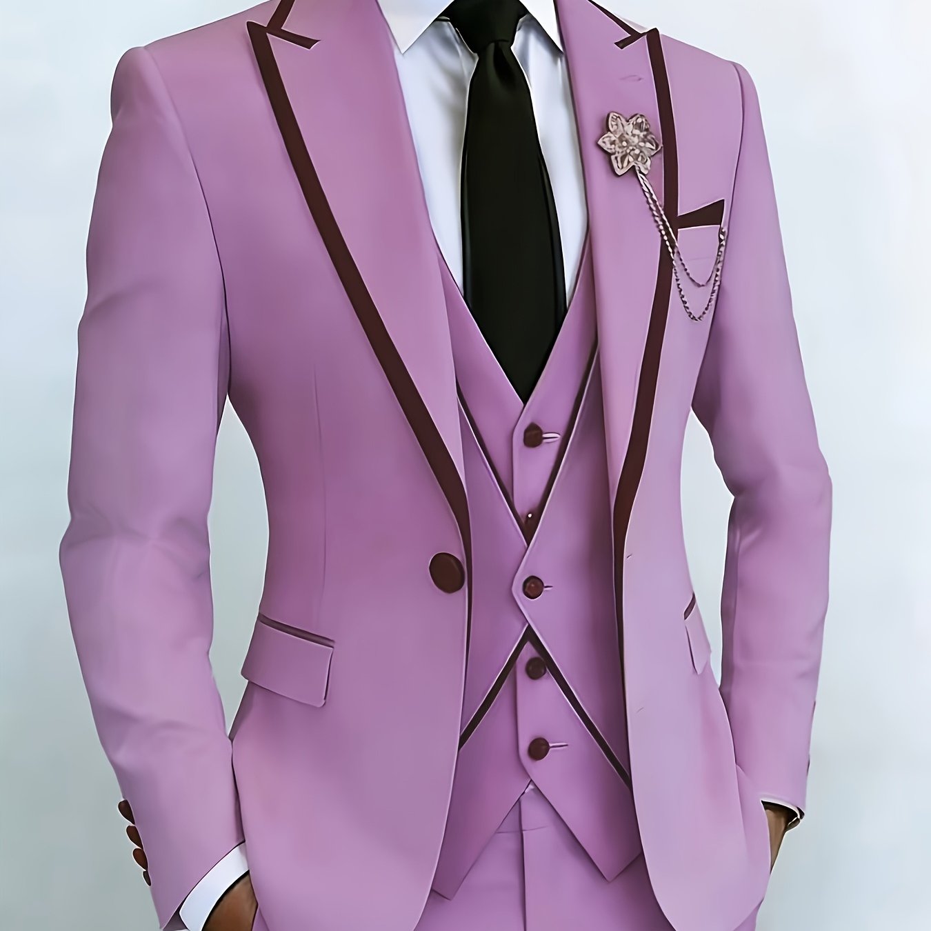 New Men's Suit 3pcs Set, with Exquisite Design And Elegant Classic Cut. Suitable for Weddings, Business, Formal Occasions, An Ideal Gift for Men, Valentine's Day Gift/ Valentine's Day Suit