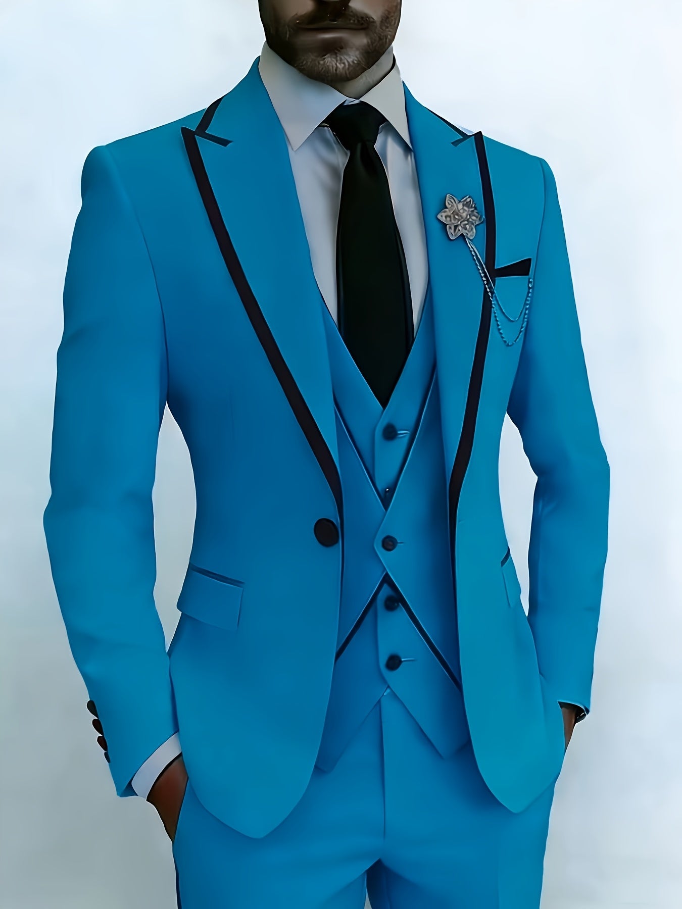 New Men's Suit 3pcs Set, with Exquisite Design And Elegant Classic Cut. Suitable for Weddings, Business, Formal Occasions, An Ideal Gift for Men, Valentine's Day Gift/ Valentine's Day Suit
