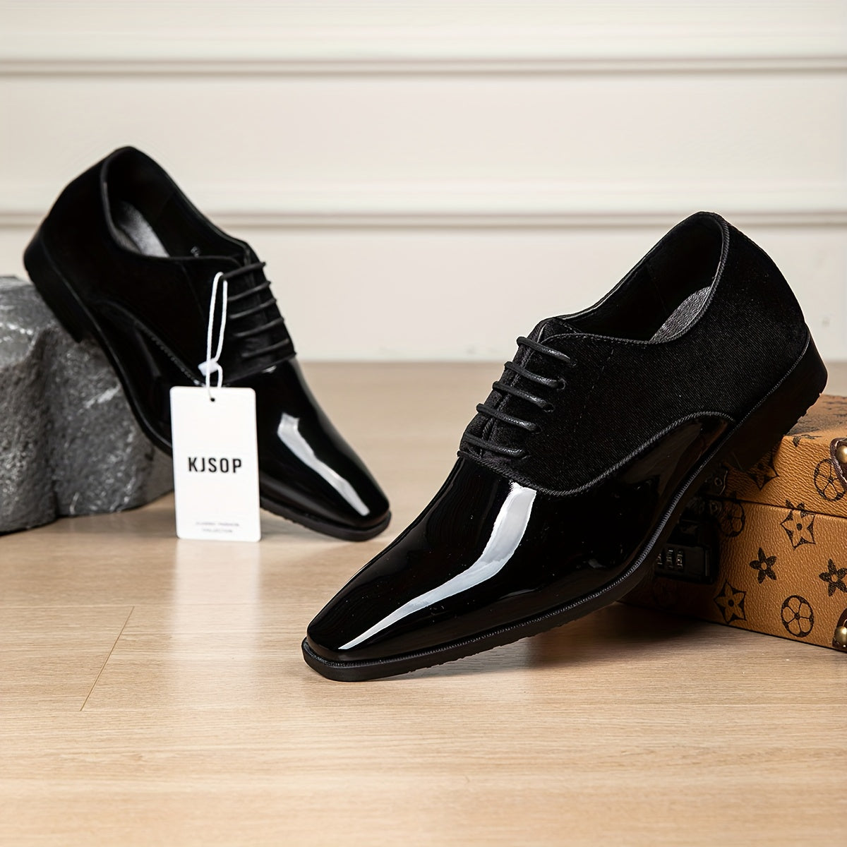 Men'S Formal Shoes, Elegant Loafers, Business Casual Footwear, Lightweight Gifts for Men, Trendy Men'S Slip-Ons, Comfortable Low-Top Shoes, English Square-Toed Shoes for Weddings, Work, And Commuting, Social Shoes for Men in