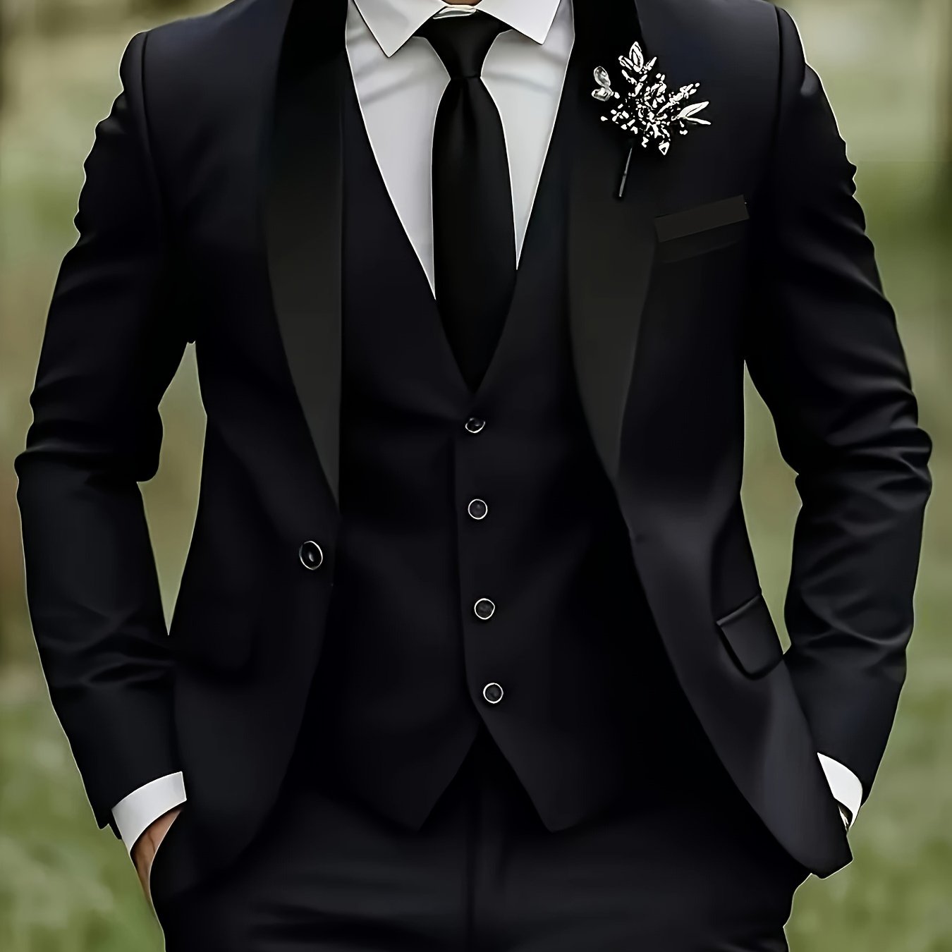Men's Premium Three-Piece Suit Set, Plus Size Suit, Pants, and Vest for Formal Wear, Weddings, Work Attire, and Holiday Gifts