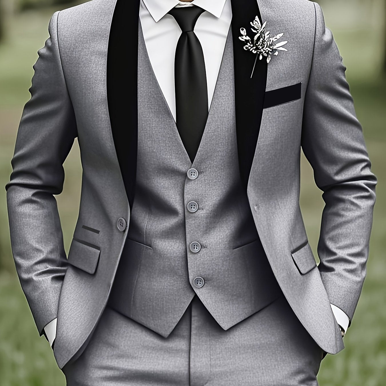 Men's Premium Three-Piece Suit Set, Plus Size Suit, Pants, and Vest for Formal Wear, Weddings, Work Attire, and Holiday Gifts