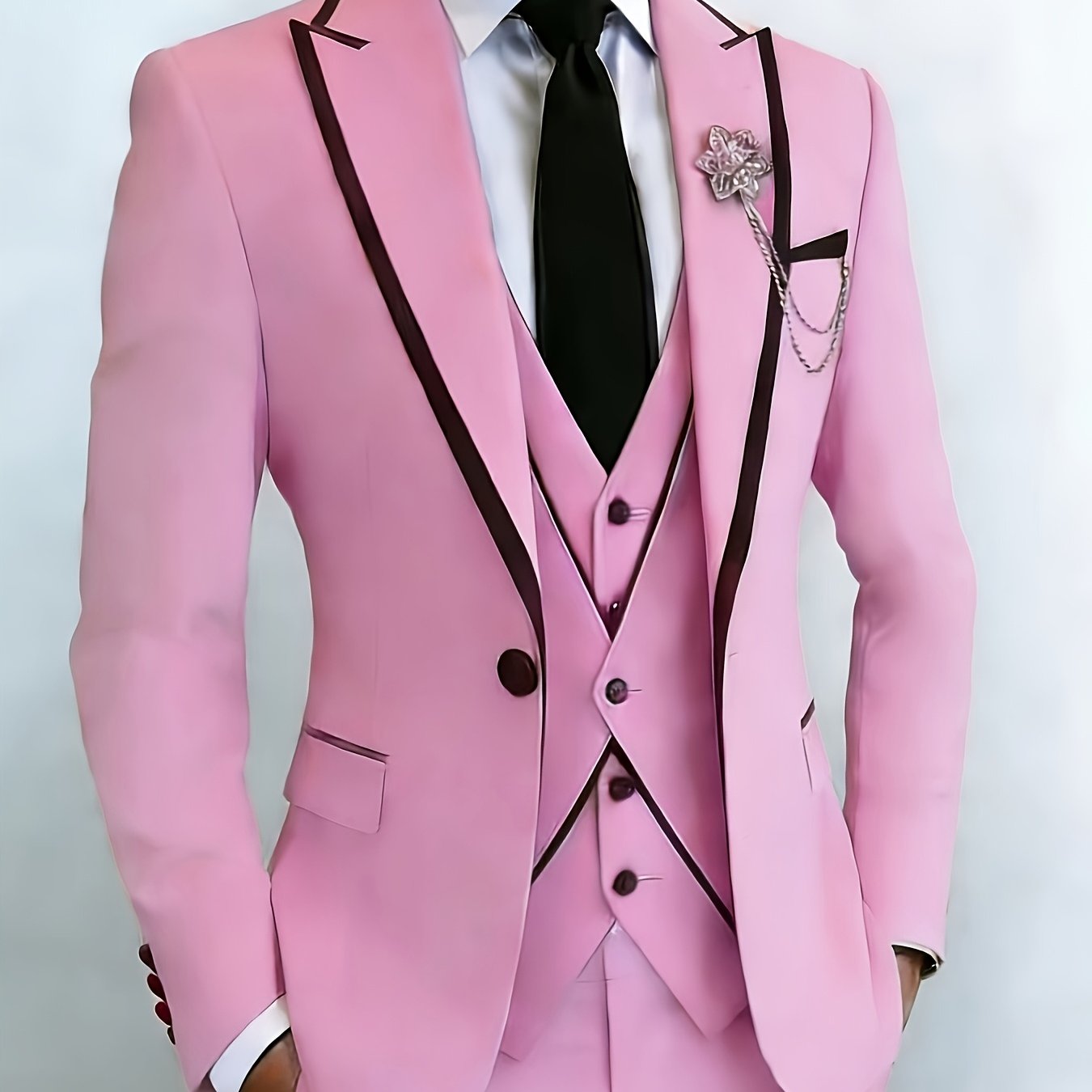 New Men's Suit 3pcs Set, with Exquisite Design And Elegant Classic Cut. Suitable for Weddings, Business, Formal Occasions, An Ideal Gift for Men, Valentine's Day Gift/ Valentine's Day Suit