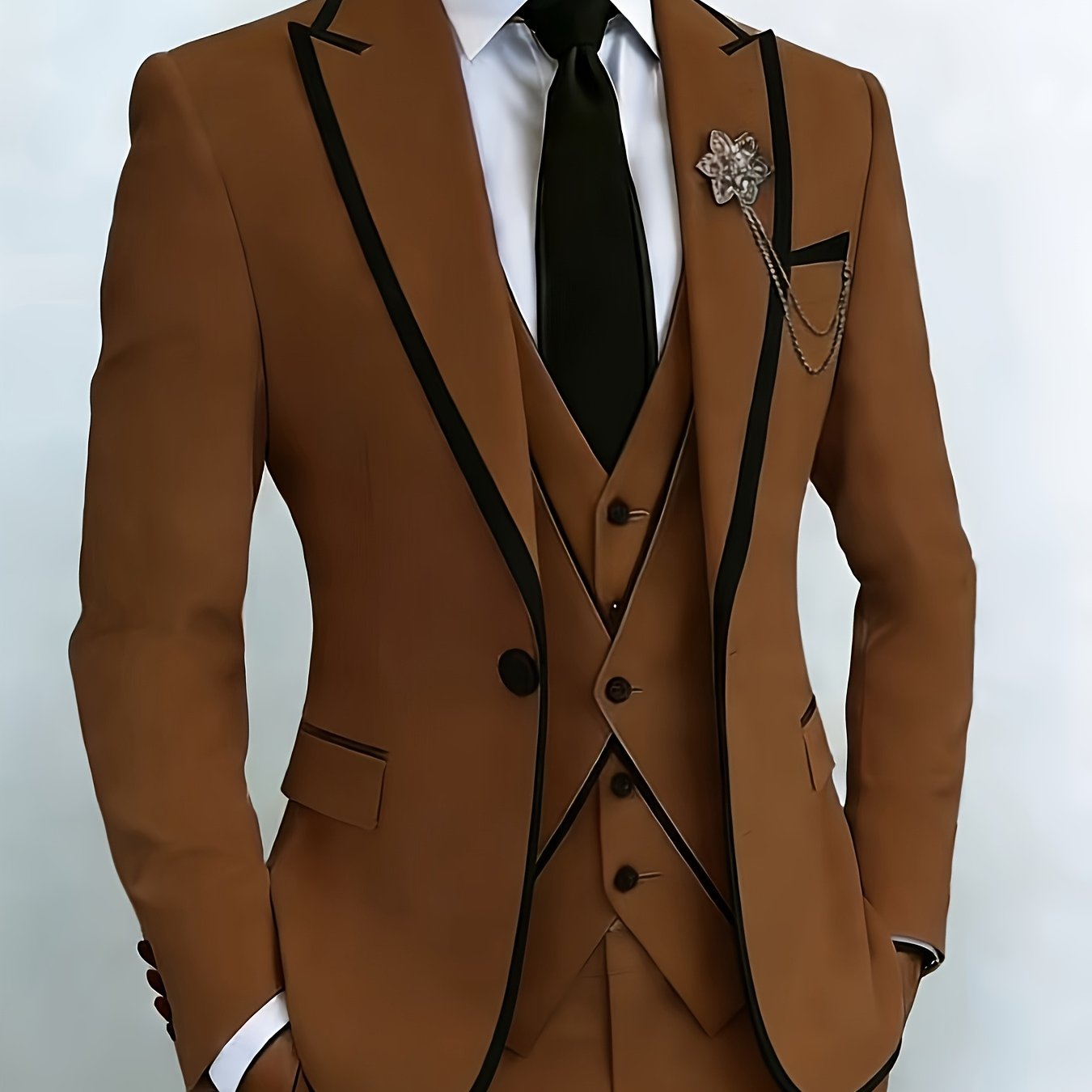 New Men's Suit 3pcs Set, with Exquisite Design And Elegant Classic Cut. Suitable for Weddings, Business, Formal Occasions, An Ideal Gift for Men, Valentine's Day Gift/ Valentine's Day Suit