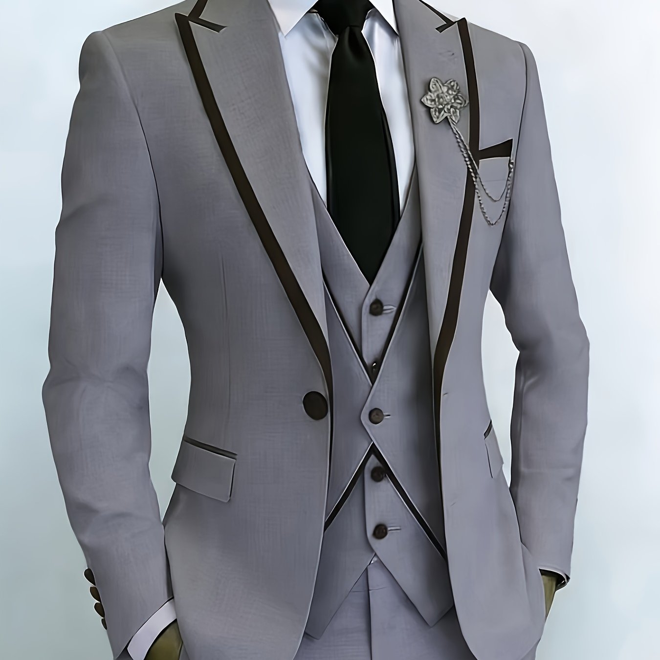 New Men's Suit 3pcs Set, with Exquisite Design And Elegant Classic Cut. Suitable for Weddings, Business, Formal Occasions, An Ideal Gift for Men, Valentine's Day Gift/ Valentine's Day Suit