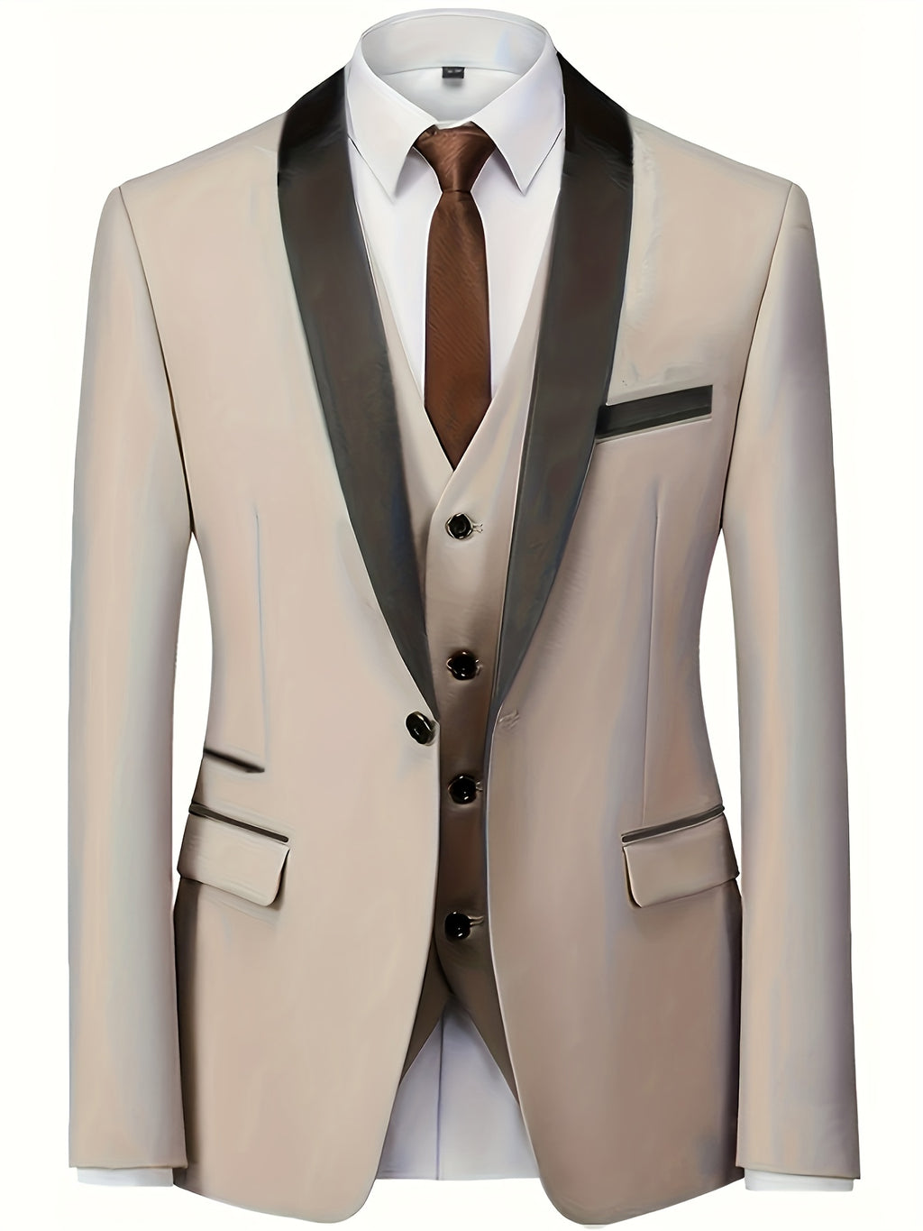 Men's Premium Three-Piece Suit Set, Plus Size Suit, Pants, and Vest for Formal Wear, Weddings, Work Attire, and Holiday Gifts