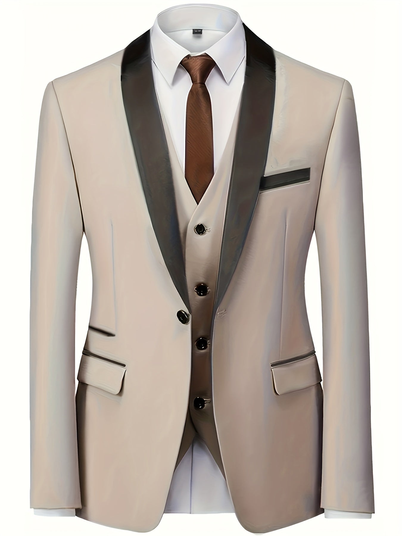 Men's Premium Three-Piece Suit Set, Plus Size Suit, Pants, and Vest for Formal Wear, Weddings, Work Attire, and Holiday Gifts