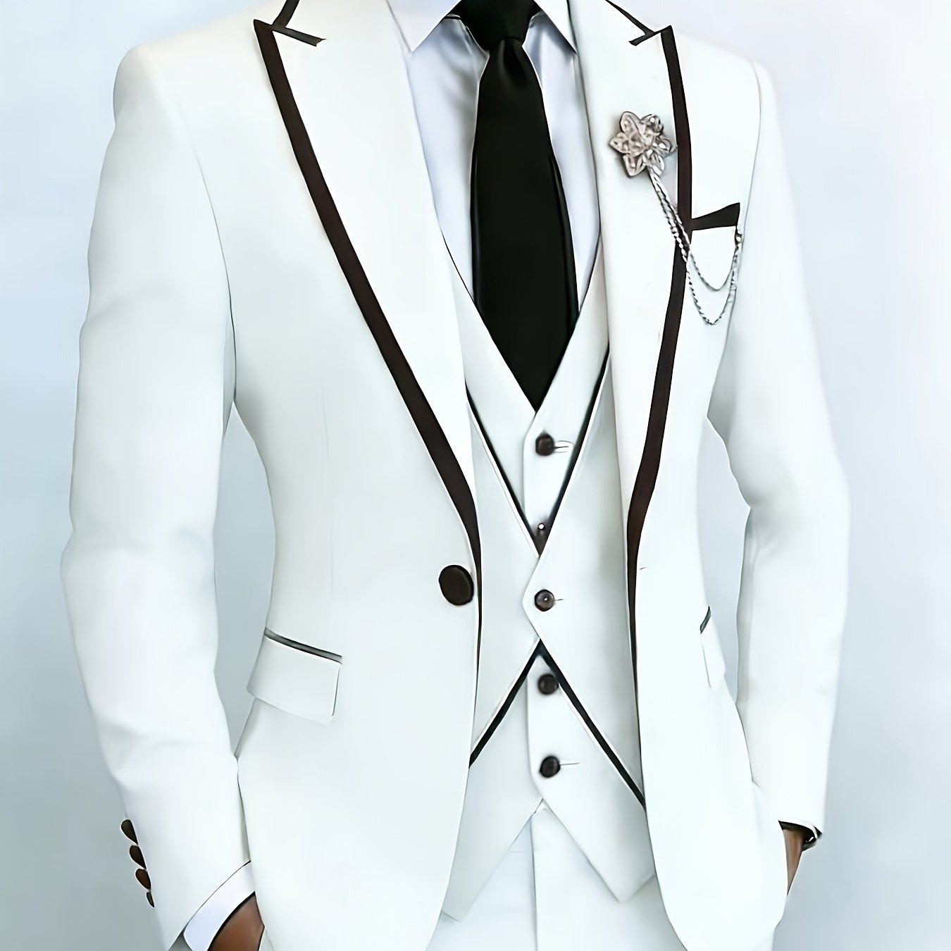 New Men's Suit 3pcs Set, with Exquisite Design And Elegant Classic Cut. Suitable for Weddings, Business, Formal Occasions, An Ideal Gift for Men, Valentine's Day Gift/ Valentine's Day Suit