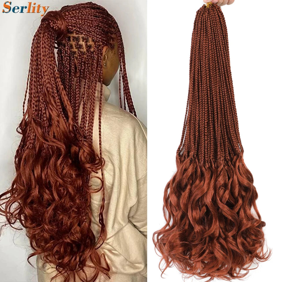 18 24 Inch French Curl Crochet Braids Pre Looped Blonde P27/613 33 Box Braids Crochet Hair Synthetic French Curls Braiding Hair