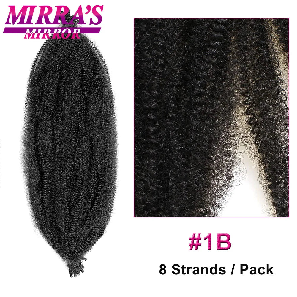 Springy Afro Twist Hair 16/24/28Inch Synthetic Pre-Separated Afro Kinky Twist Crochet Hair Extension For Faux Locs Marley Braids