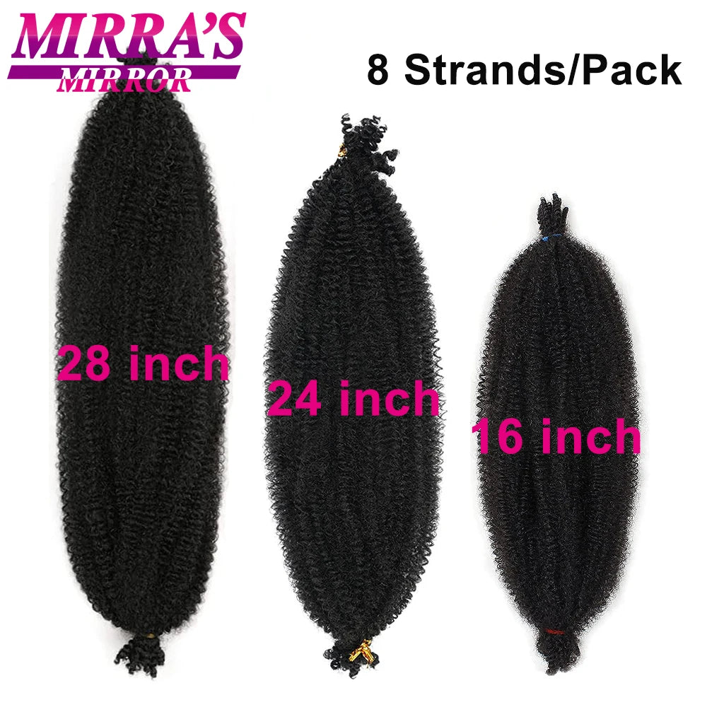 Springy Afro Twist Hair 16/24/28Inch Synthetic Pre-Separated Afro Kinky Twist Crochet Hair Extension For Faux Locs Marley Braids