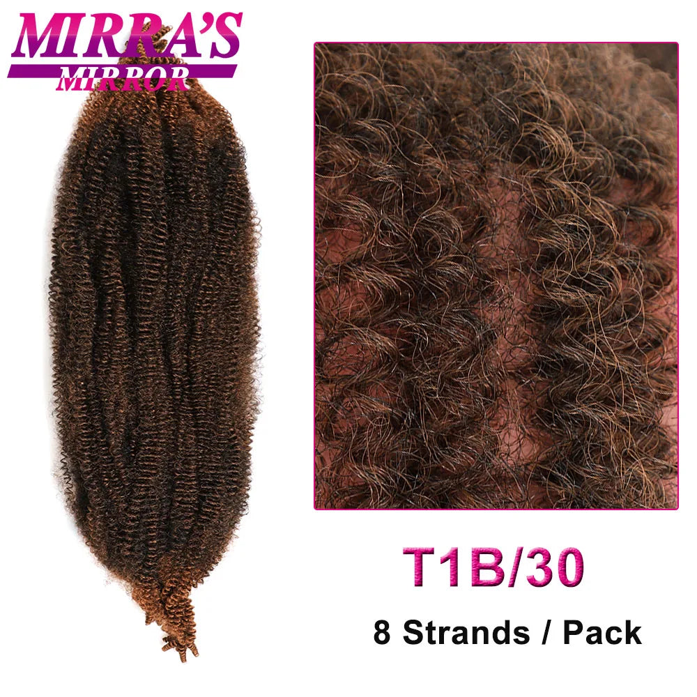Springy Afro Twist Hair 16/24/28Inch Synthetic Pre-Separated Afro Kinky Twist Crochet Hair Extension For Faux Locs Marley Braids