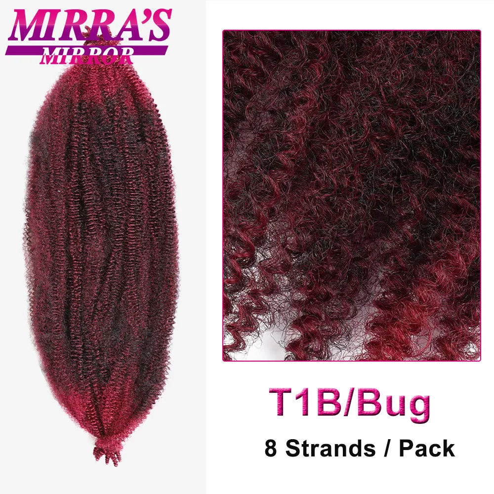 Springy Afro Twist Hair 16/24/28Inch Synthetic Pre-Separated Afro Kinky Twist Crochet Hair Extension For Faux Locs Marley Braids