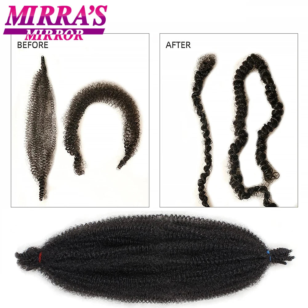 Springy Afro Twist Hair 16/24/28Inch Synthetic Pre-Separated Afro Kinky Twist Crochet Hair Extension For Faux Locs Marley Braids