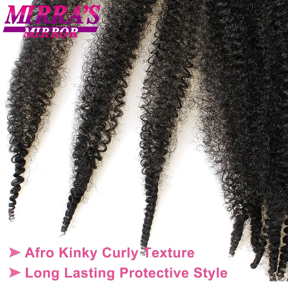Springy Afro Twist Hair 16/24/28Inch Synthetic Pre-Separated Afro Kinky Twist Crochet Hair Extension For Faux Locs Marley Braids