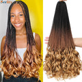 18 24 Inch French Curl Crochet Braids Pre Looped Blonde P27/613 33 Box Braids Crochet Hair Synthetic French Curls Braiding Hair