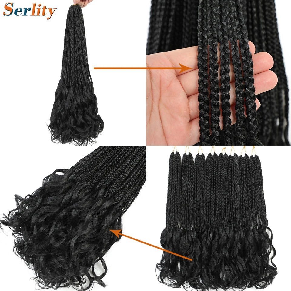 18 24 Inch French Curl Crochet Braids Pre Looped Blonde P27/613 33 Box Braids Crochet Hair Synthetic French Curls Braiding Hair