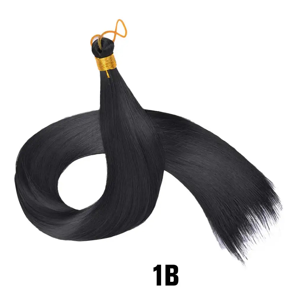 26 Inch Bone Straight Braiding Hair Synthetic Crochet Braids Hair Extensions Silky Pre Stretched Box Braids Hair Ombre Black