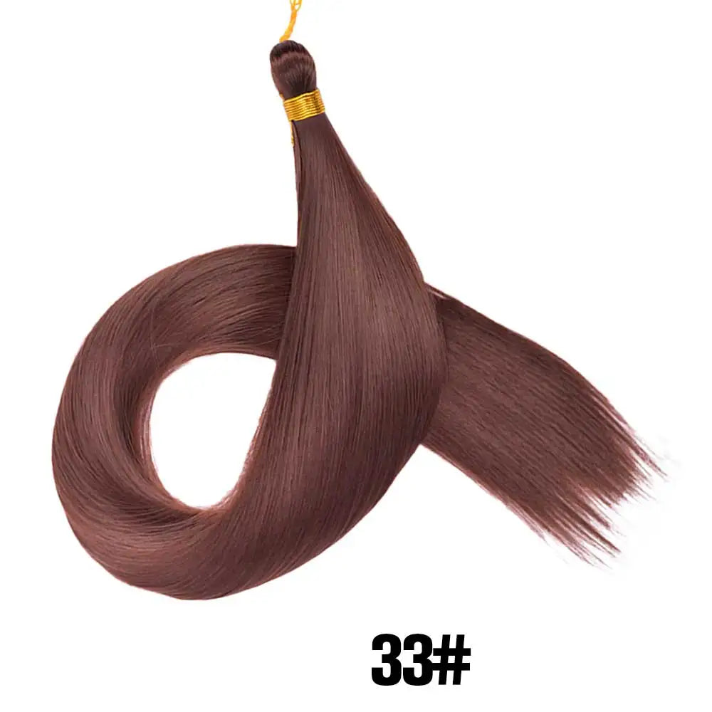 26 Inch Bone Straight Braiding Hair Synthetic Crochet Braids Hair Extensions Silky Pre Stretched Box Braids Hair Ombre Black
