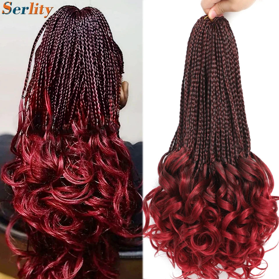 18 24 Inch French Curl Crochet Braids Pre Looped Blonde P27/613 33 Box Braids Crochet Hair Synthetic French Curls Braiding Hair