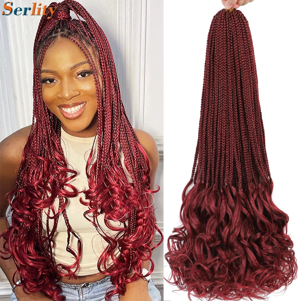 18 24 Inch French Curl Crochet Braids Pre Looped Blonde P27/613 33 Box Braids Crochet Hair Synthetic French Curls Braiding Hair