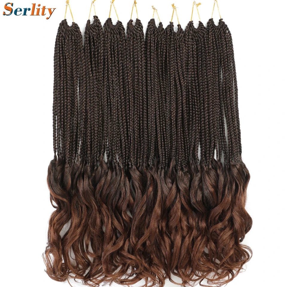 18 24 Inch French Curl Crochet Braids Pre Looped Blonde P27/613 33 Box Braids Crochet Hair Synthetic French Curls Braiding Hair