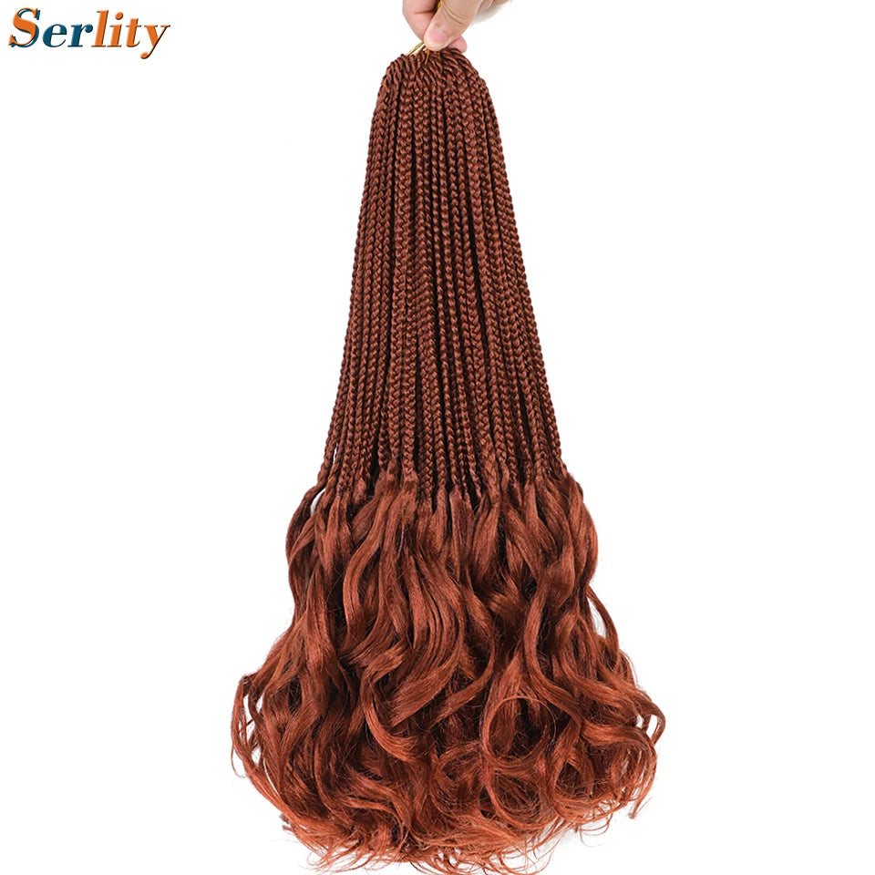 18 24 Inch French Curl Crochet Braids Pre Looped Blonde P27/613 33 Box Braids Crochet Hair Synthetic French Curls Braiding Hair