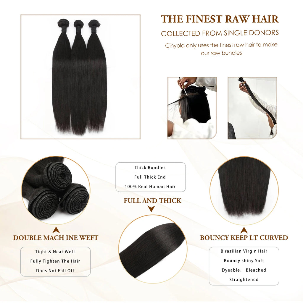 12A Bone Straight 100% Real Human Hair Bundles 30 40 Inch Raw Hair 4 5 Bundles Brazilian Hair Weave Extensions For Black Women