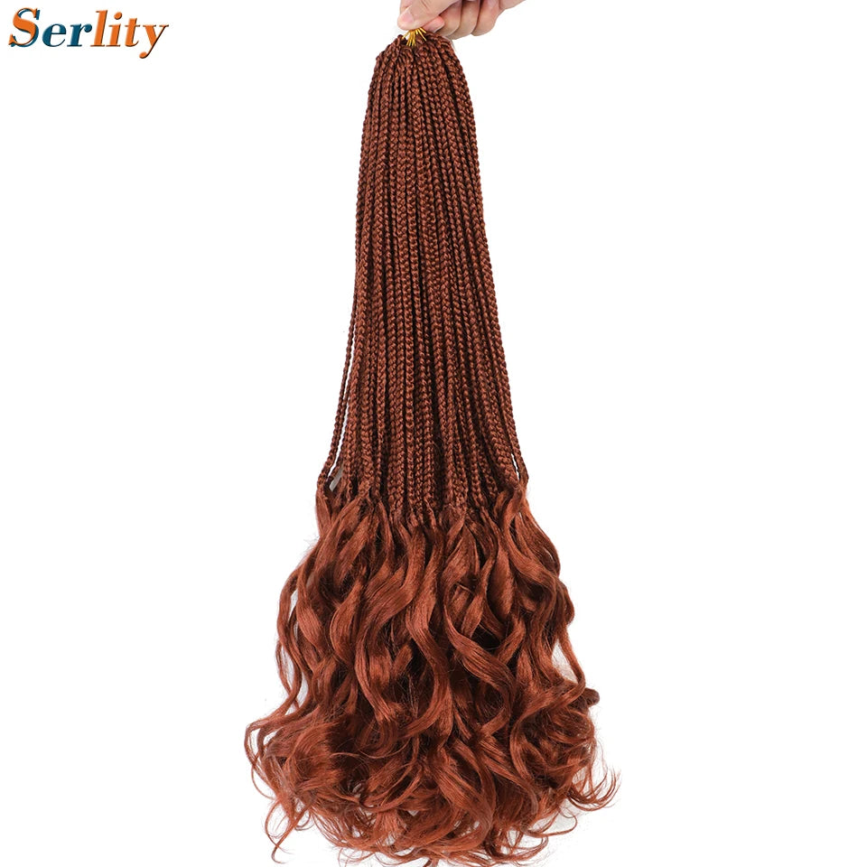 18 24 Inch French Curl Crochet Braids Pre Looped Blonde P27/613 33 Box Braids Crochet Hair Synthetic French Curls Braiding Hair