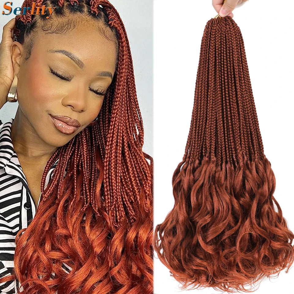 18 24 Inch French Curl Crochet Braids Pre Looped Blonde P27/613 33 Box Braids Crochet Hair Synthetic French Curls Braiding Hair