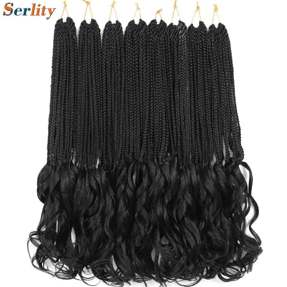 18 24 Inch French Curl Crochet Braids Pre Looped Blonde P27/613 33 Box Braids Crochet Hair Synthetic French Curls Braiding Hair