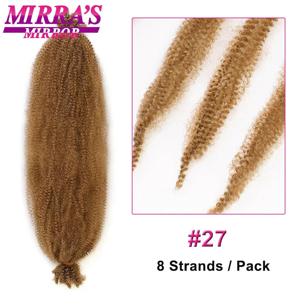 Springy Afro Twist Hair 16/24/28Inch Synthetic Pre-Separated Afro Kinky Twist Crochet Hair Extension For Faux Locs Marley Braids