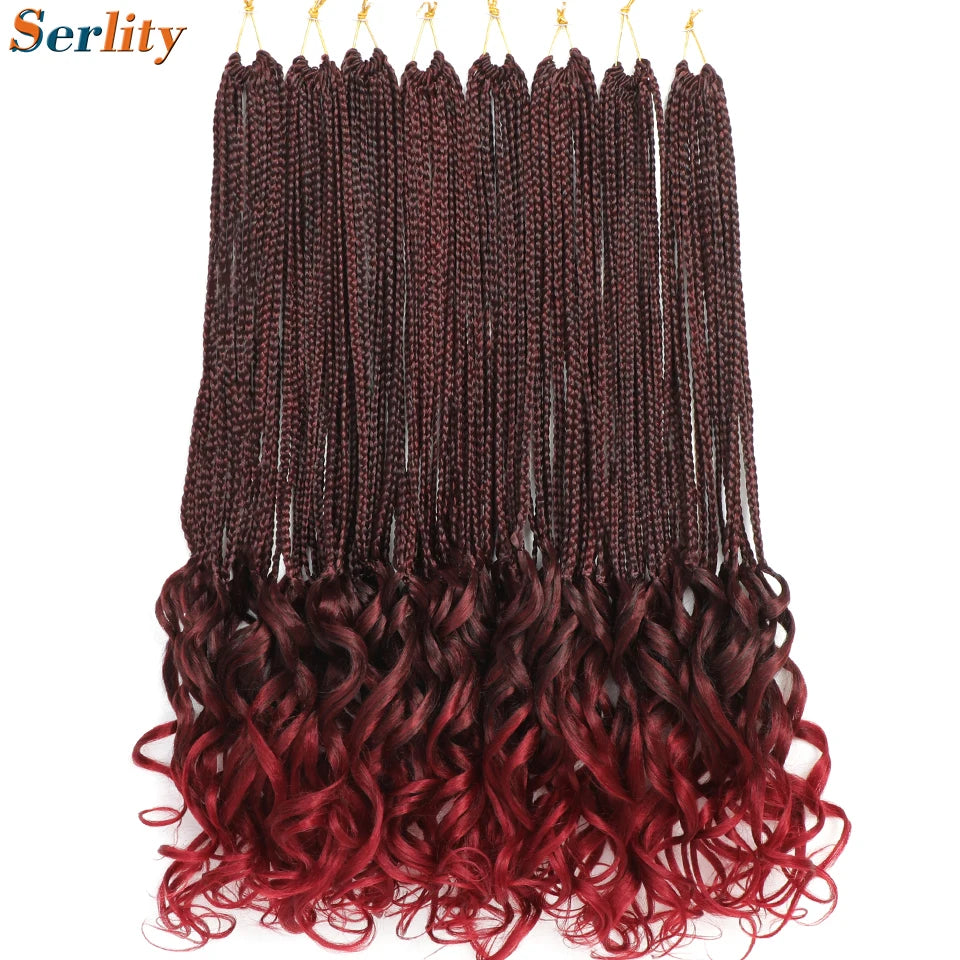 18 24 Inch French Curl Crochet Braids Pre Looped Blonde P27/613 33 Box Braids Crochet Hair Synthetic French Curls Braiding Hair