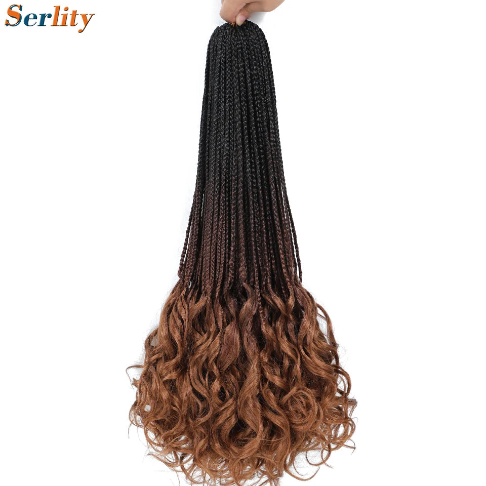 18 24 Inch French Curl Crochet Braids Pre Looped Blonde P27/613 33 Box Braids Crochet Hair Synthetic French Curls Braiding Hair