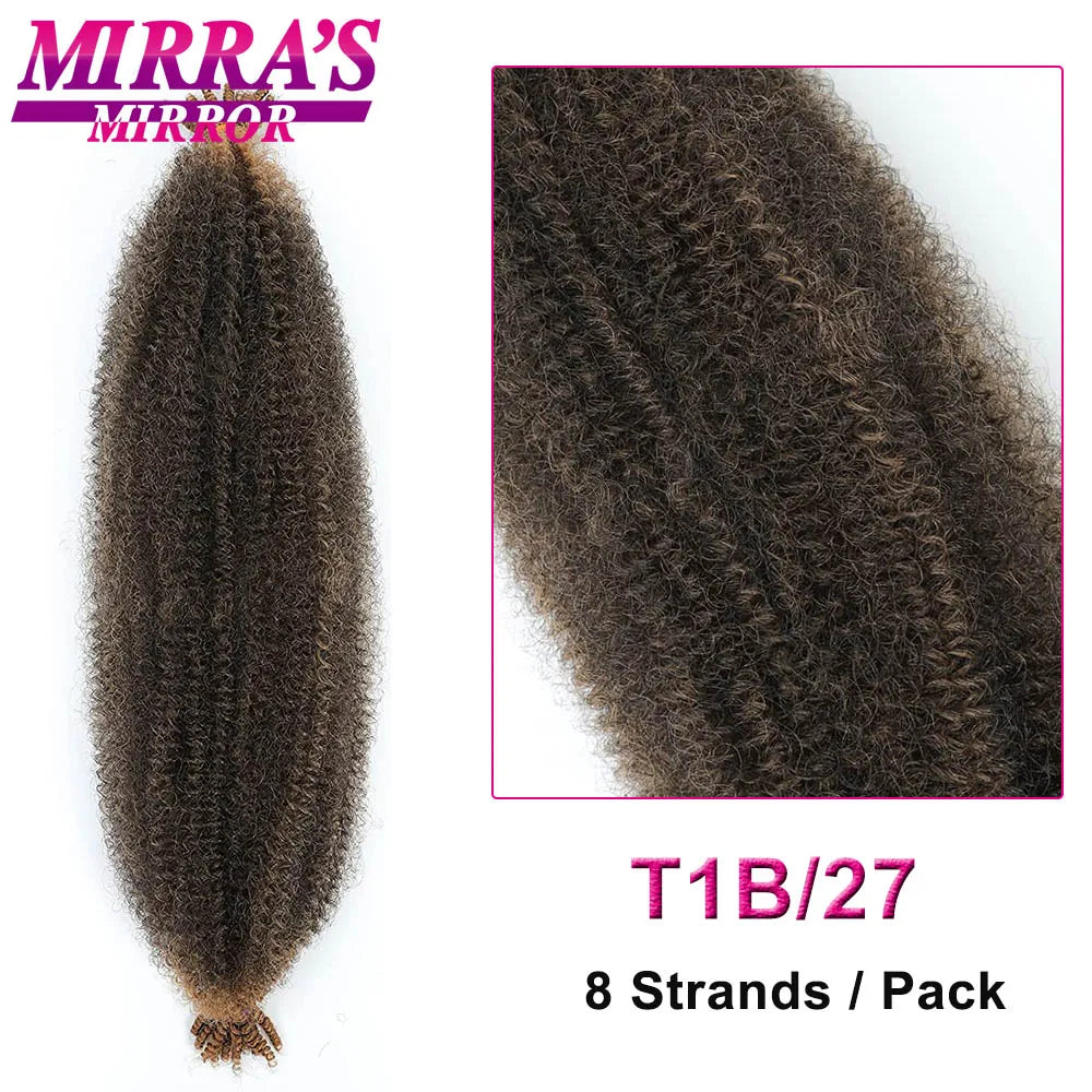 Springy Afro Twist Hair 16/24/28Inch Synthetic Pre-Separated Afro Kinky Twist Crochet Hair Extension For Faux Locs Marley Braids