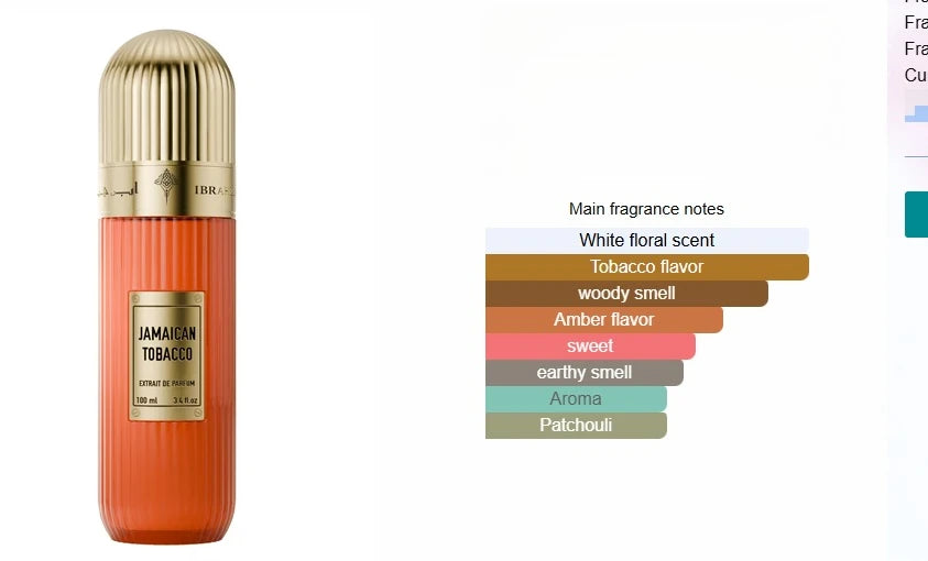 Tobacco Fragrance 100ml, Woody Aromatic Scent for Men & Women, Classic Long Lasting Perfume