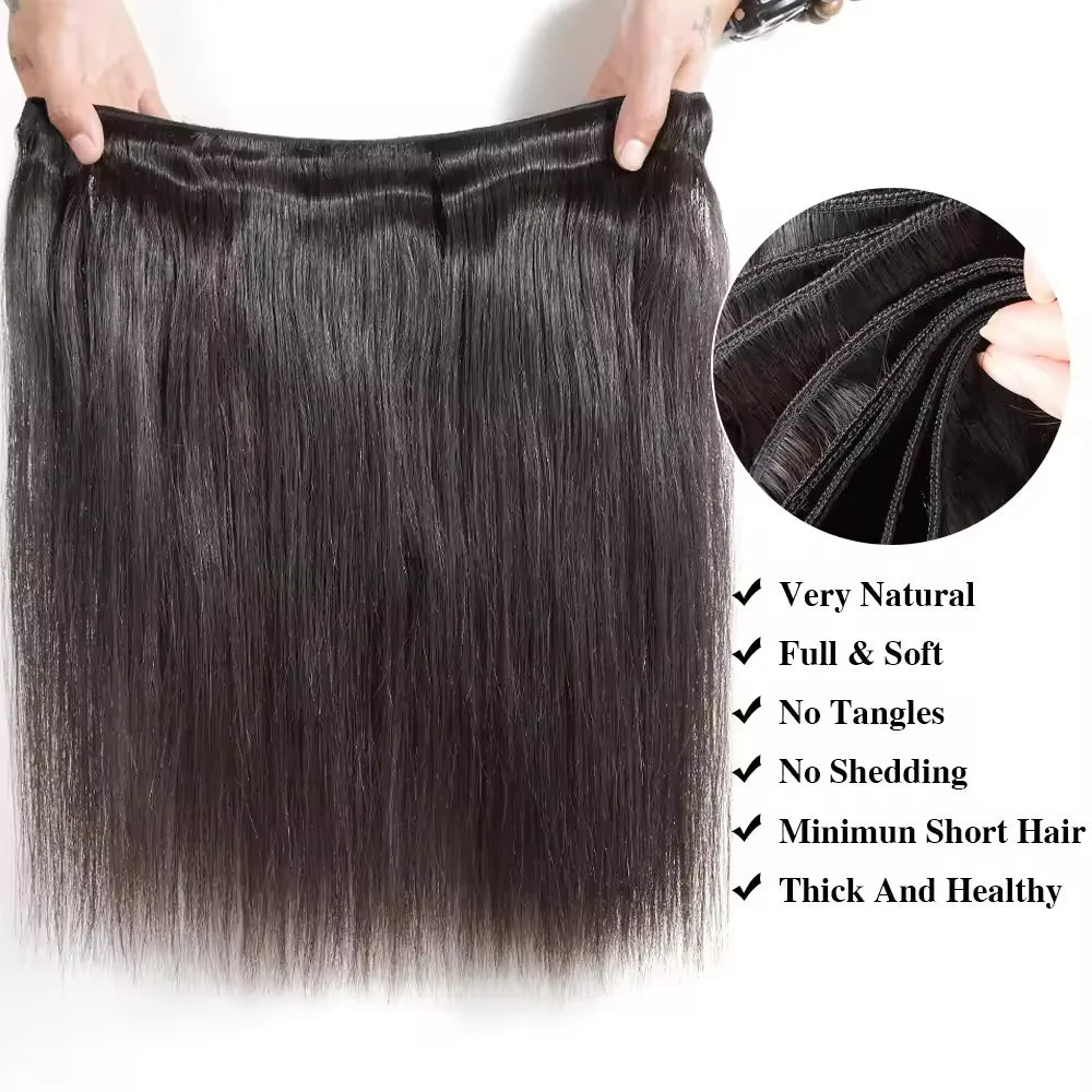 12A Bone Straight 100% Real Human Hair Bundles 30 40 Inch Raw Hair 4 5 Bundles Brazilian Hair Weave Extensions For Black Women