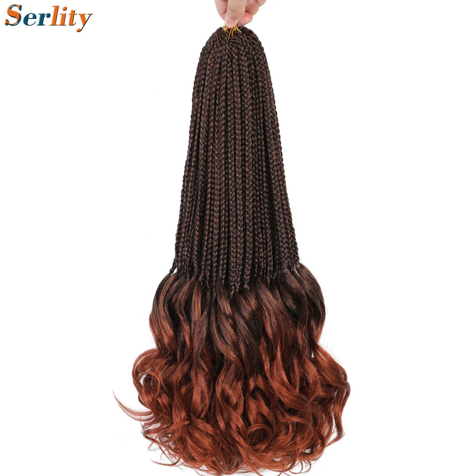 18 24 Inch French Curl Crochet Braids Pre Looped Blonde P27/613 33 Box Braids Crochet Hair Synthetic French Curls Braiding Hair