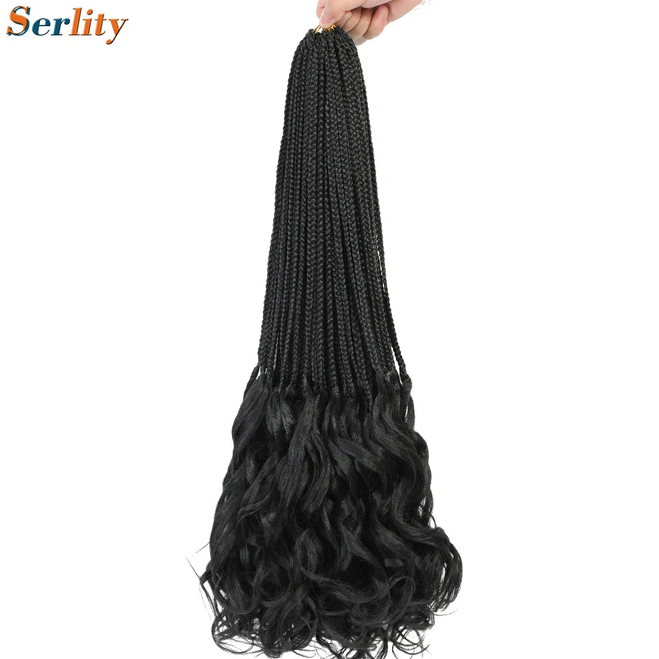 18 24 Inch French Curl Crochet Braids Pre Looped Blonde P27/613 33 Box Braids Crochet Hair Synthetic French Curls Braiding Hair