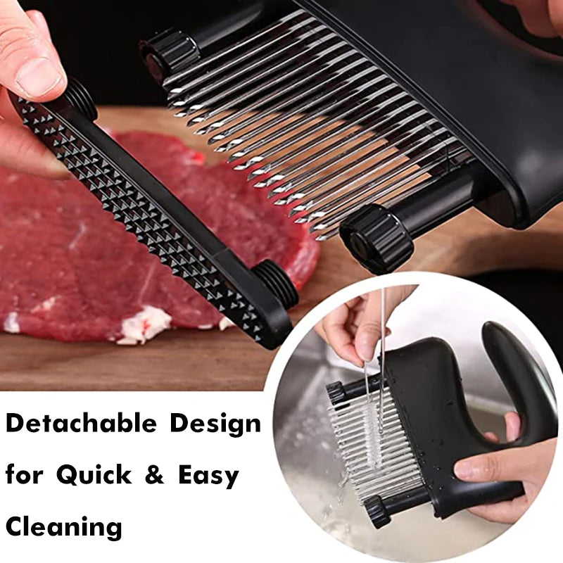 Meat Tenderizer with 48 Ultra Sharp Blades, Tenderizer for Steak, Beef, Fish & Poultry - Easy to Use & Clean