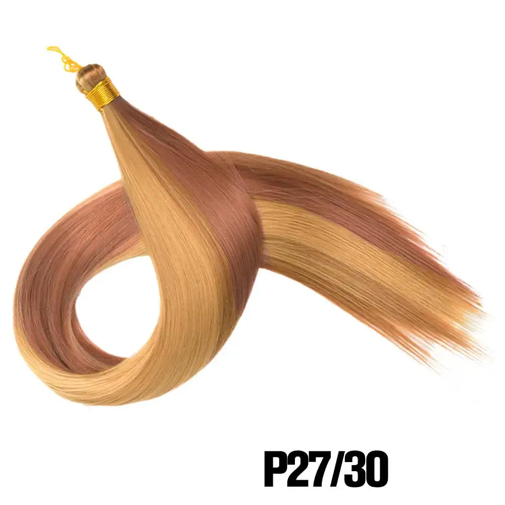 26 Inch Bone Straight Braiding Hair Synthetic Crochet Braids Hair Extensions Silky Pre Stretched Box Braids Hair Ombre Black