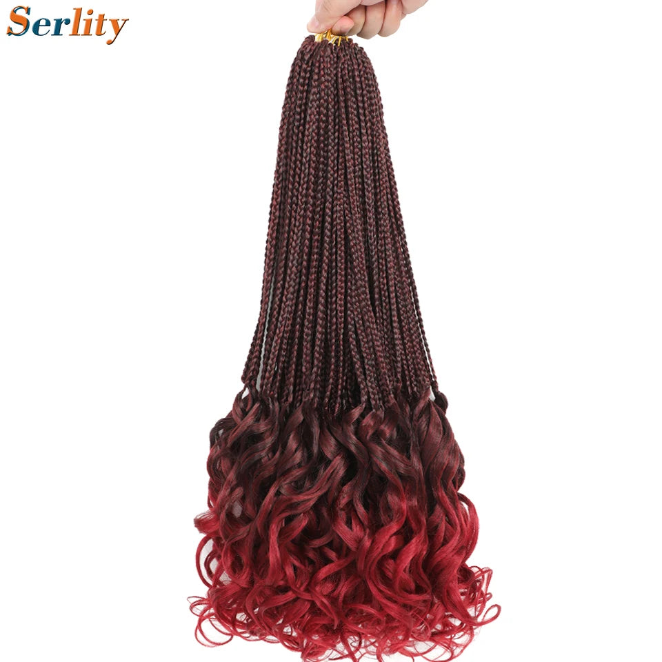 18 24 Inch French Curl Crochet Braids Pre Looped Blonde P27/613 33 Box Braids Crochet Hair Synthetic French Curls Braiding Hair
