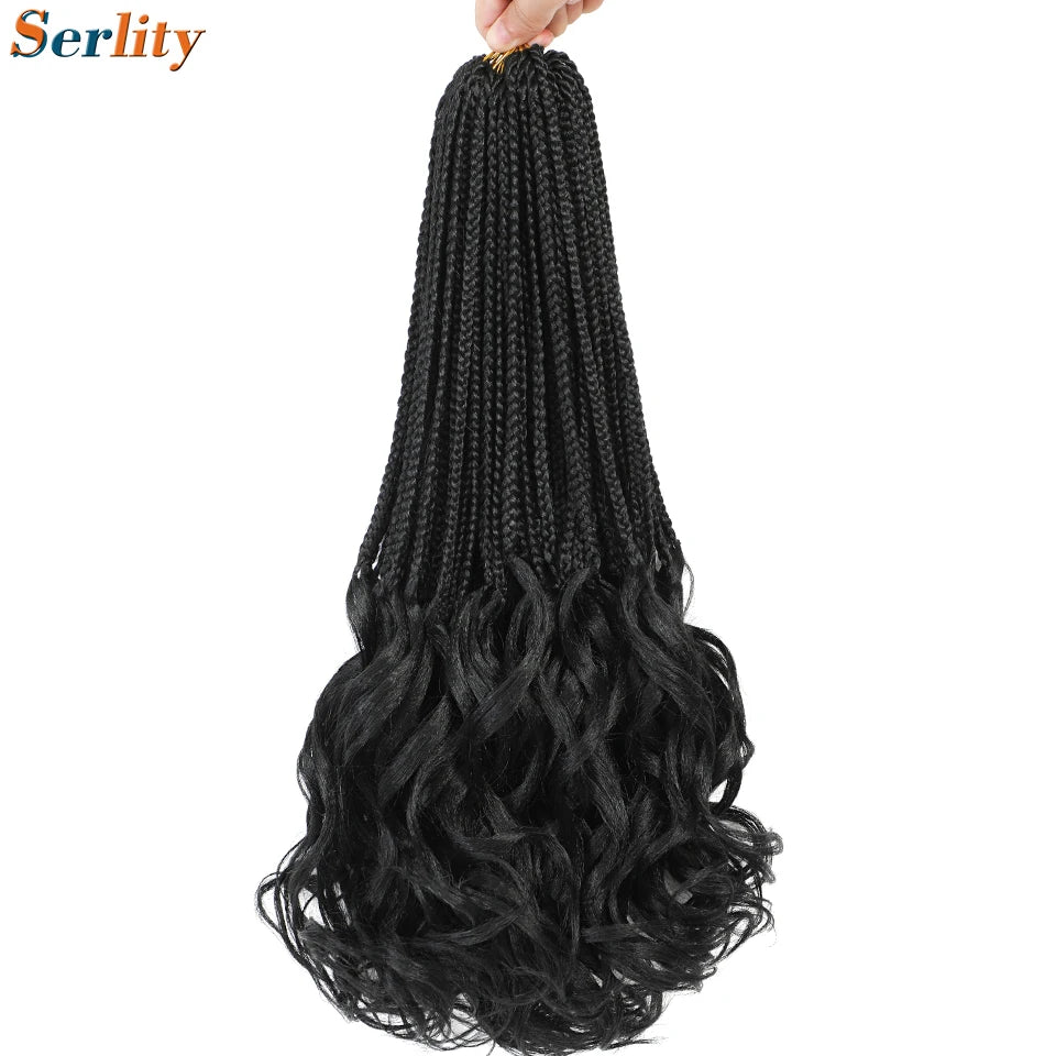 18 24 Inch French Curl Crochet Braids Pre Looped Blonde P27/613 33 Box Braids Crochet Hair Synthetic French Curls Braiding Hair
