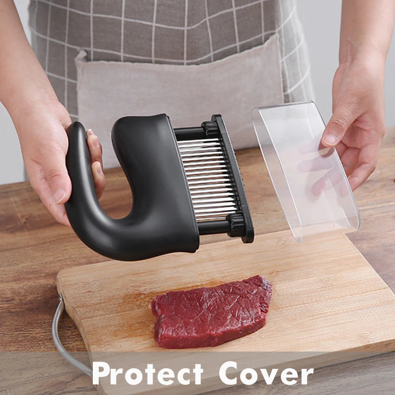 Meat Tenderizer with 48 Ultra Sharp Blades, Tenderizer for Steak, Beef, Fish & Poultry - Easy to Use & Clean