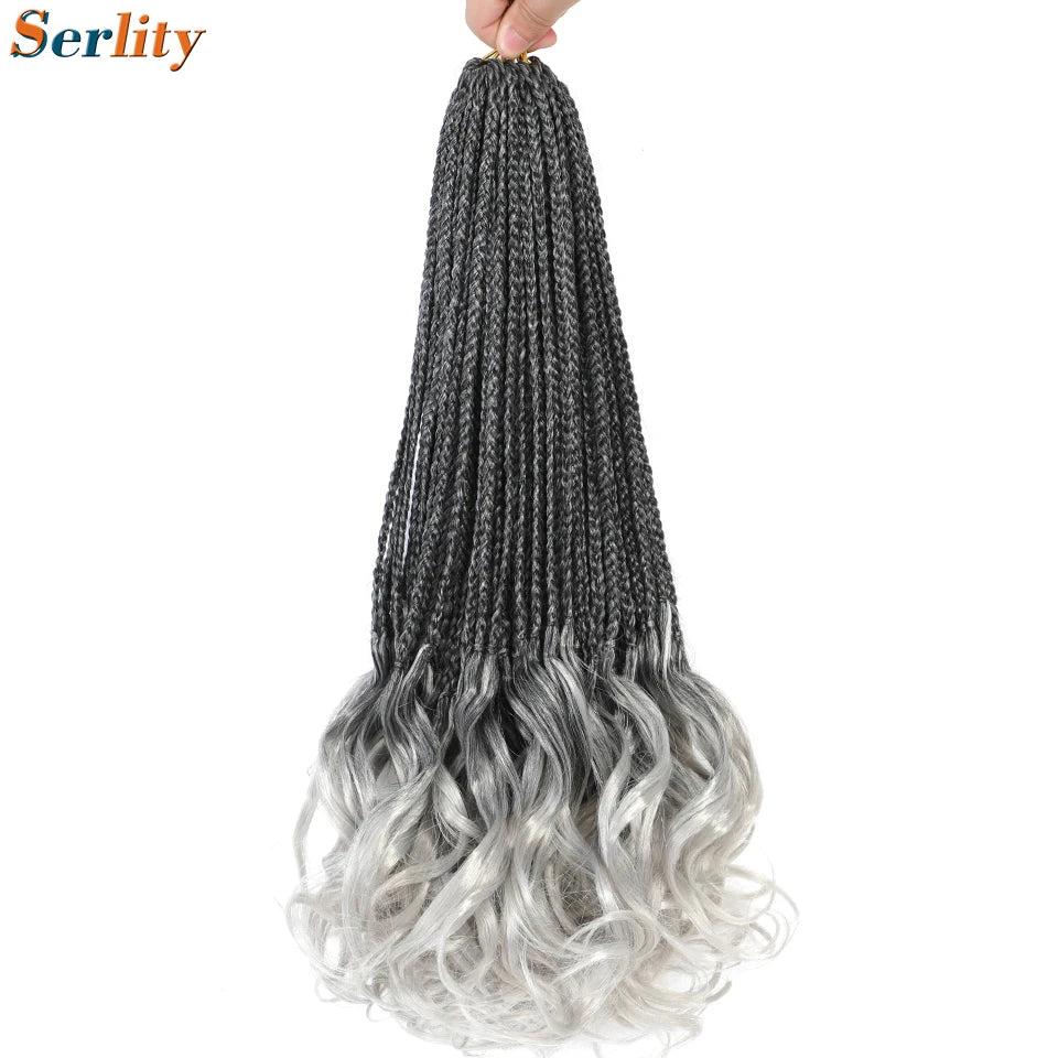 18 24 Inch French Curl Crochet Braids Pre Looped Blonde P27/613 33 Box Braids Crochet Hair Synthetic French Curls Braiding Hair