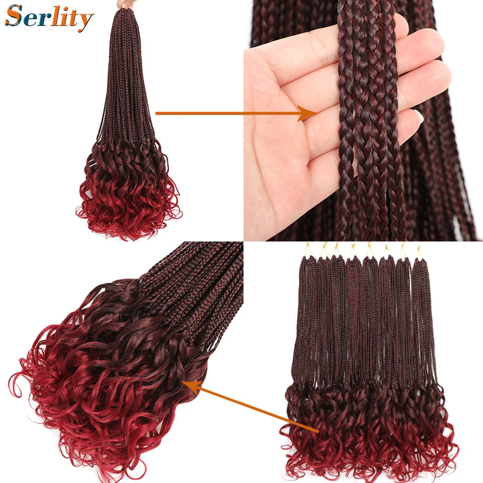 18 24 Inch French Curl Crochet Braids Pre Looped Blonde P27/613 33 Box Braids Crochet Hair Synthetic French Curls Braiding Hair