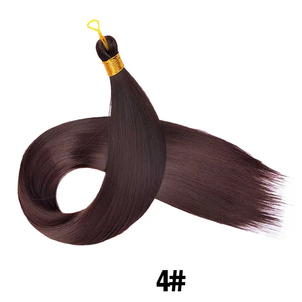 26 Inch Bone Straight Braiding Hair Synthetic Crochet Braids Hair Extensions Silky Pre Stretched Box Braids Hair Ombre Black