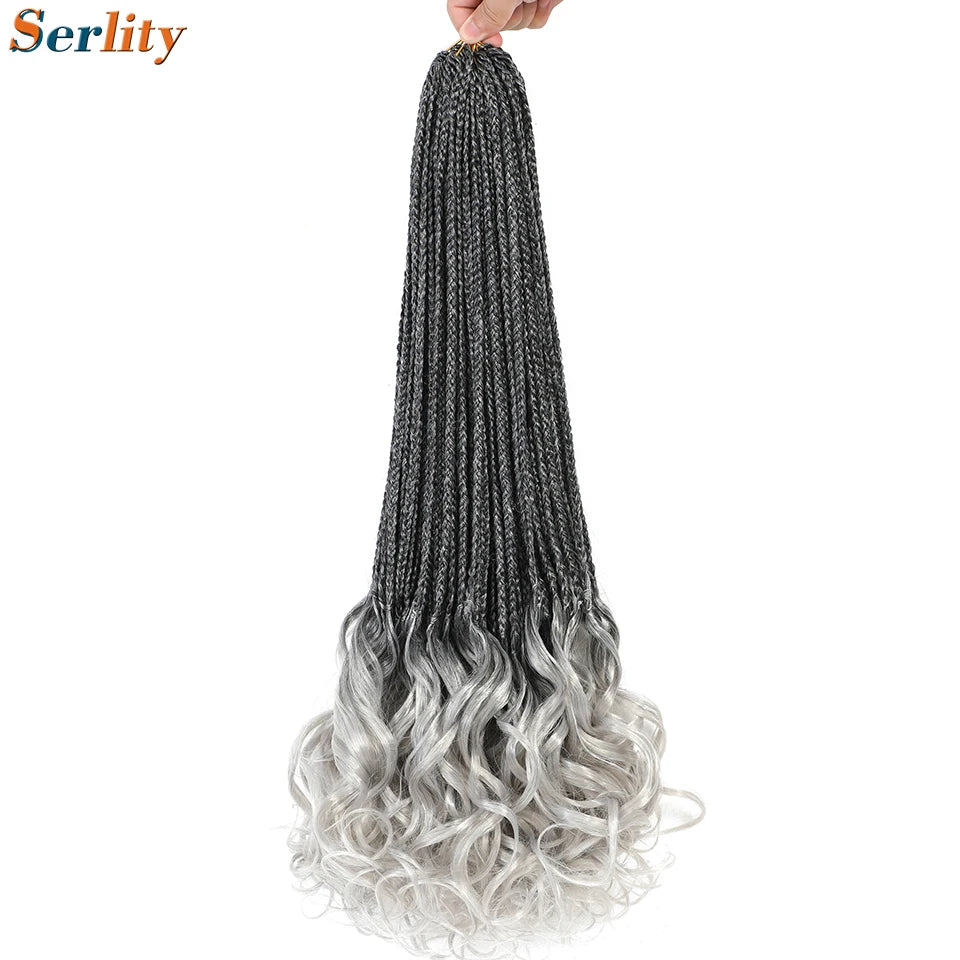 18 24 Inch French Curl Crochet Braids Pre Looped Blonde P27/613 33 Box Braids Crochet Hair Synthetic French Curls Braiding Hair