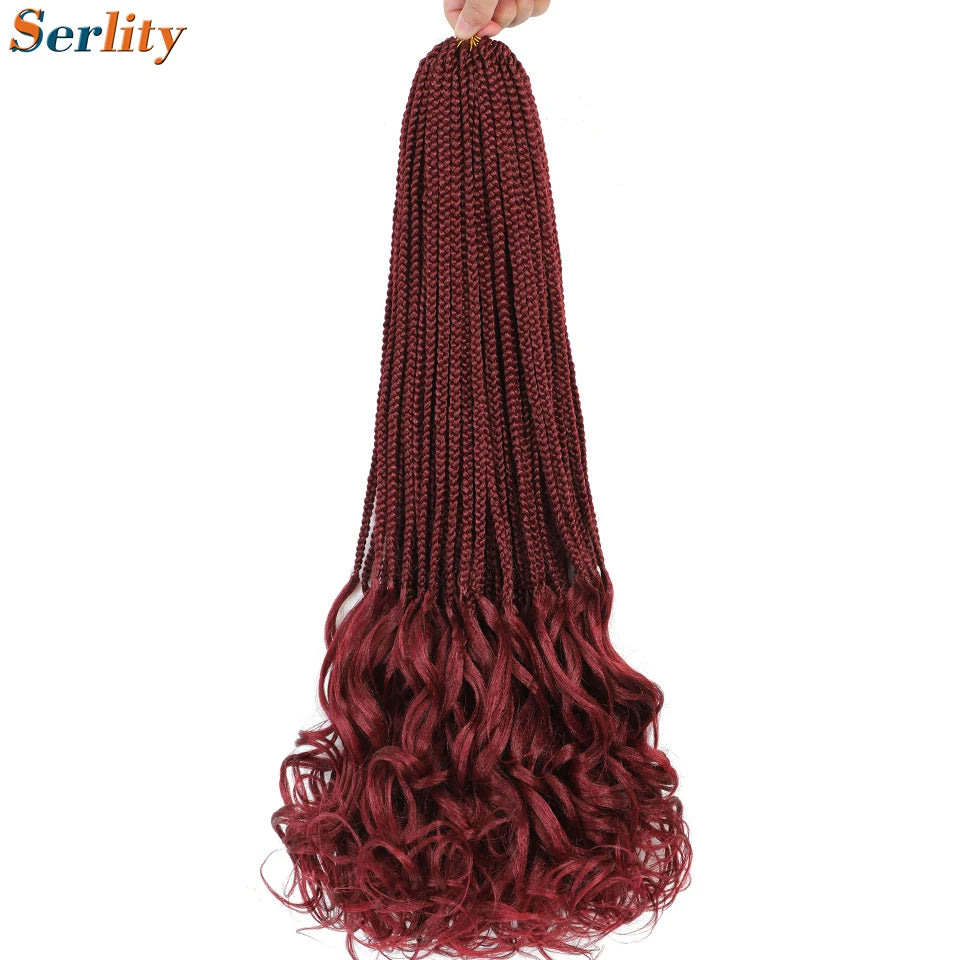 18 24 Inch French Curl Crochet Braids Pre Looped Blonde P27/613 33 Box Braids Crochet Hair Synthetic French Curls Braiding Hair