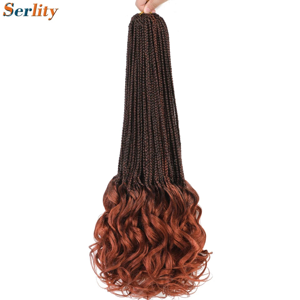 18 24 Inch French Curl Crochet Braids Pre Looped Blonde P27/613 33 Box Braids Crochet Hair Synthetic French Curls Braiding Hair