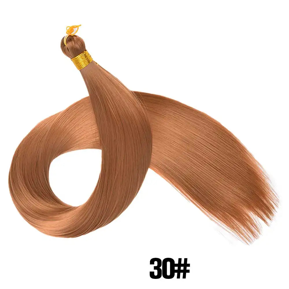 26 Inch Bone Straight Braiding Hair Synthetic Crochet Braids Hair Extensions Silky Pre Stretched Box Braids Hair Ombre Black